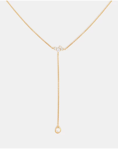Astrid & Miyu - Pear Bezel Cluster Lariat