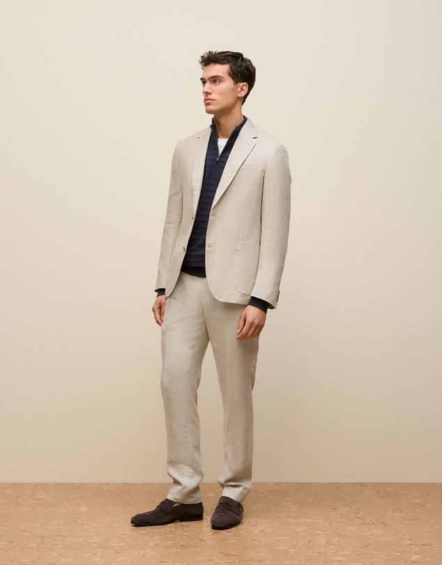 Trenery - Regular Fit Belgian Linen Blazer in Flax
