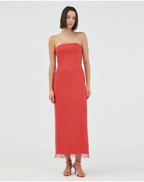 Third Form - Flame Linen Strapless Dress