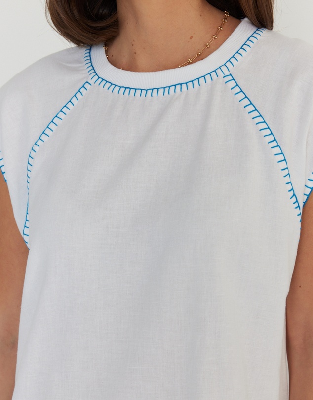 ALEXANDRA - Hudson Tank White/Electric Blue