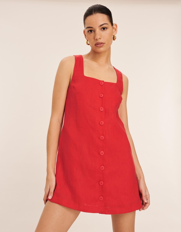 AERE - Linen Button Down Mini Dress