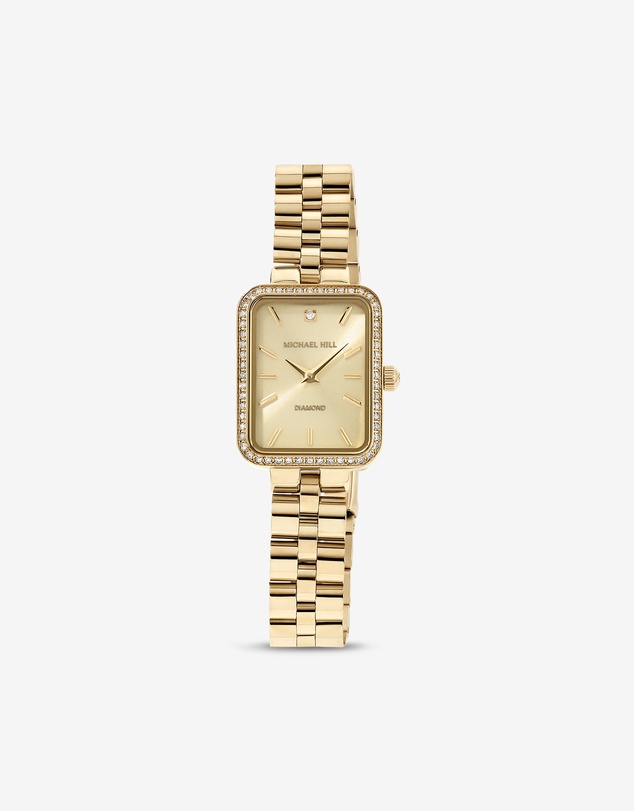 Michael Hill - Women's 0.20 Carat TW Diamond Bezel Watch in Gold Tone Stainless Steel