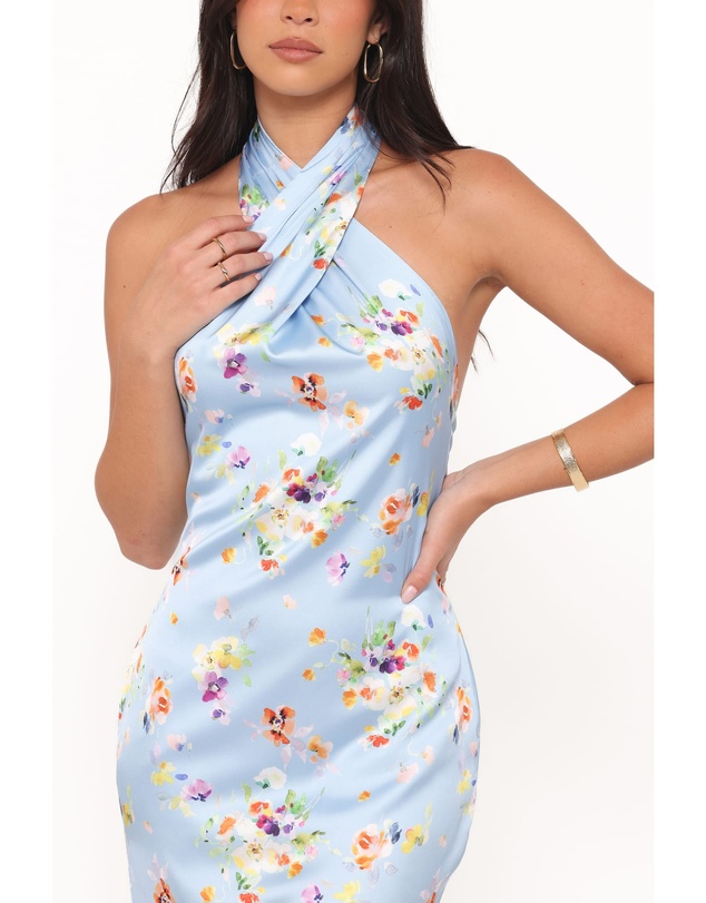 Petal & Pup - Mila Halterneck Maxi Dress - Cornflower Blue Floral