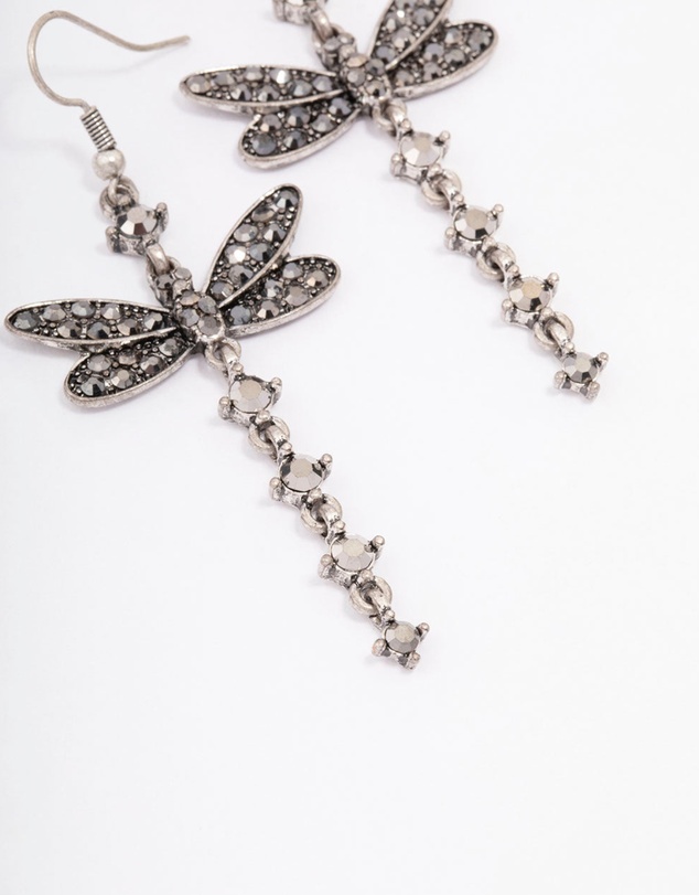 Lovisa - Antique Silver Dragonfly Drop Earrings