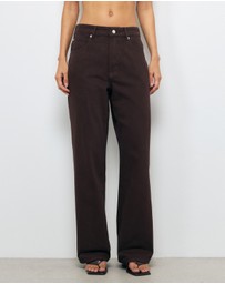 AERE - High Rise Straight Leg Jeans