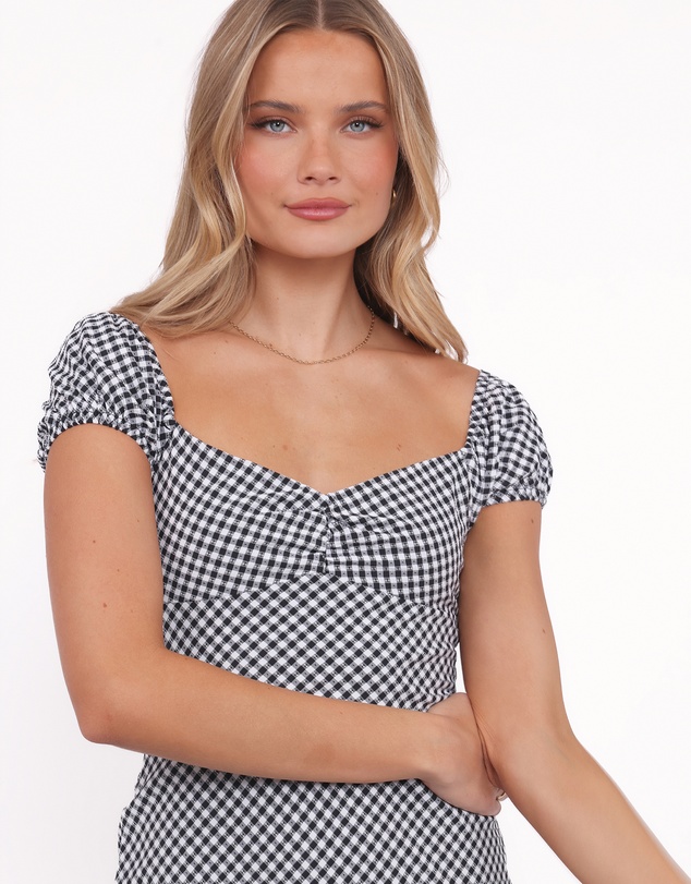 Petal & Pup - Miriam Midi Dress - Black Gingham