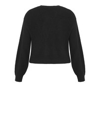City Chic - Plus size Chloe True Knit Cardigan - black