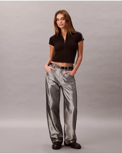 Calvin Klein Jeans - Tech Knit Cropped Polo Shirt