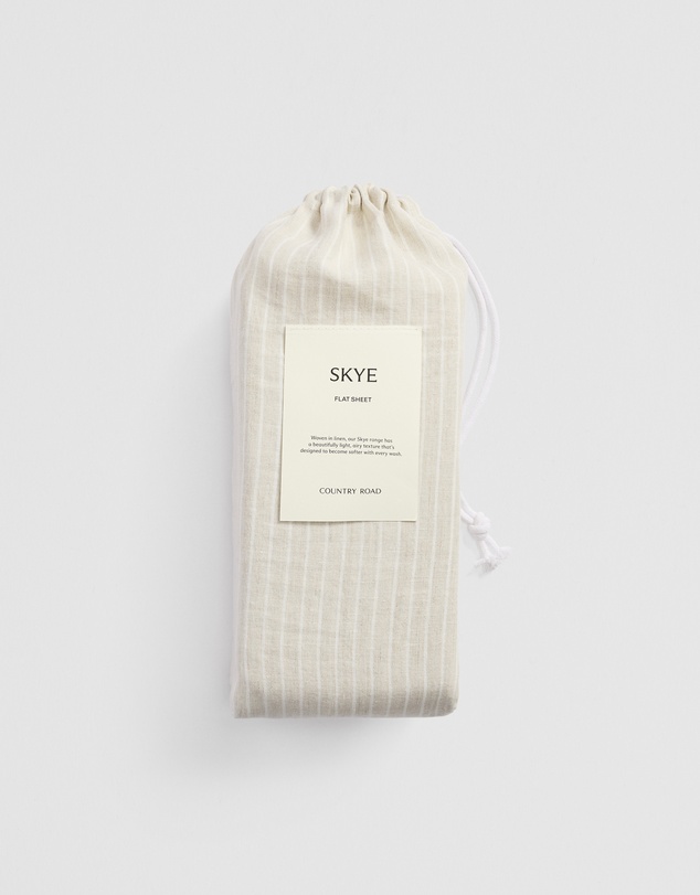 Country Road - Skye Linen King Flat Sheet