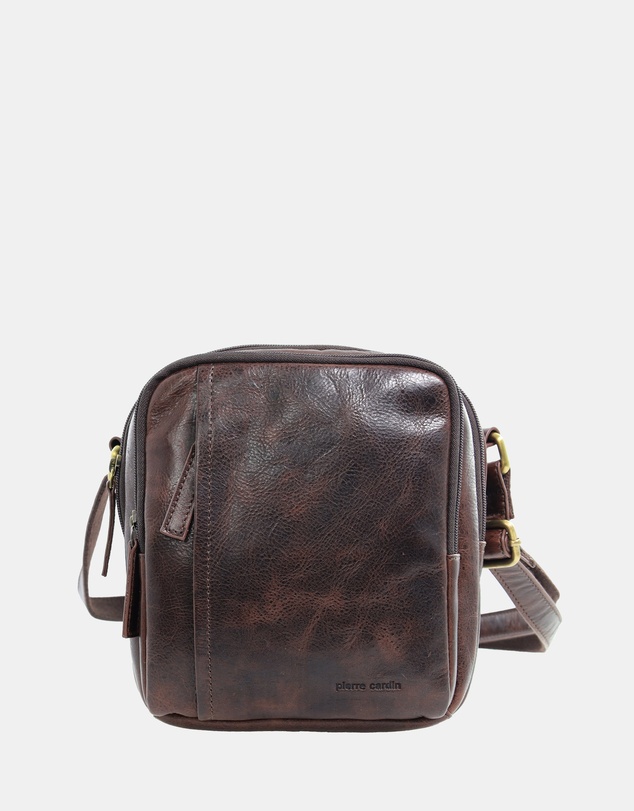 Pierre Cardin - Pierre Cardin Men's Leather Classic Crossbody Bag
