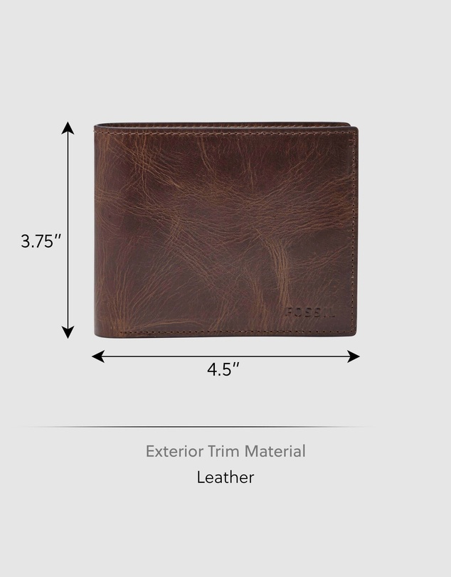 Fossil - Derrick Dark Brown Large Coin Pocket Bifold