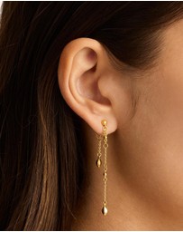By Charlotte - Gold Luck and Love Chain Earrings