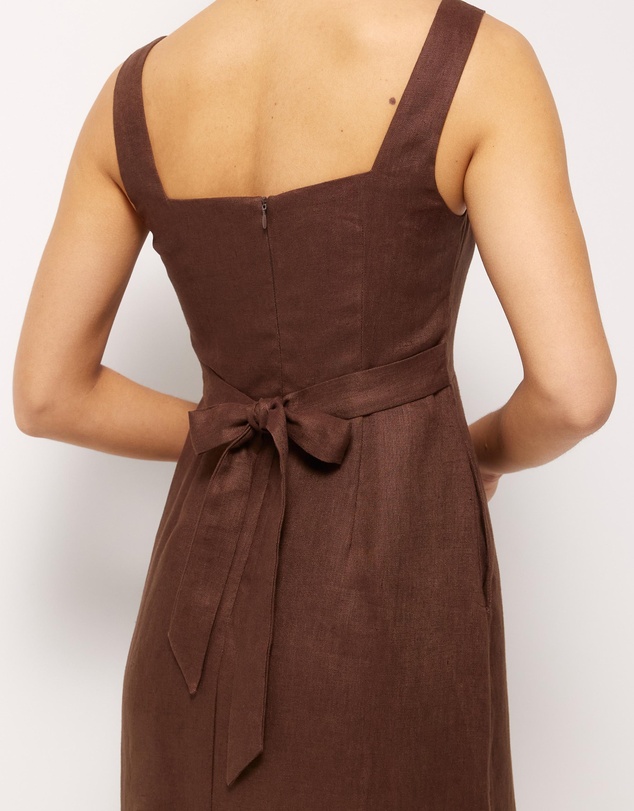 AERE - Kaili Linen Square Neck Maxi Dress