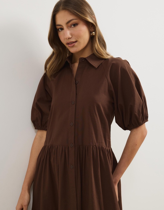 Atmos&Here - Alexis Tiered Button Through Midi Dress