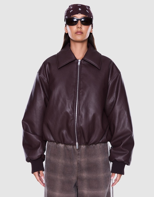 ENA PELLY - Monroe Faux Leather Bomber Jacket