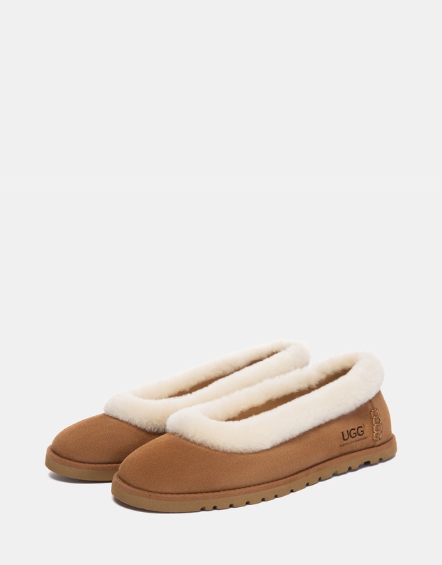 EVERAU - Australian Shepherd Ugg Milea Cow Suede Upper Loafer Oxfords Flats