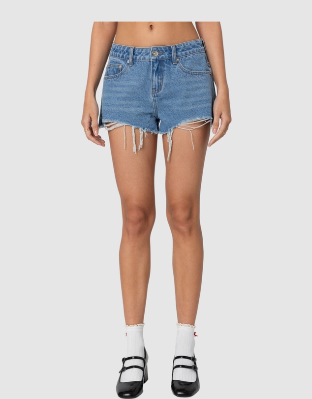 EDIKTED - Fern Mid Rise Denim Shorts