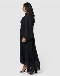 Pink Dusk by Curve Project - Electric Chemistry Cape Maxi Dress
