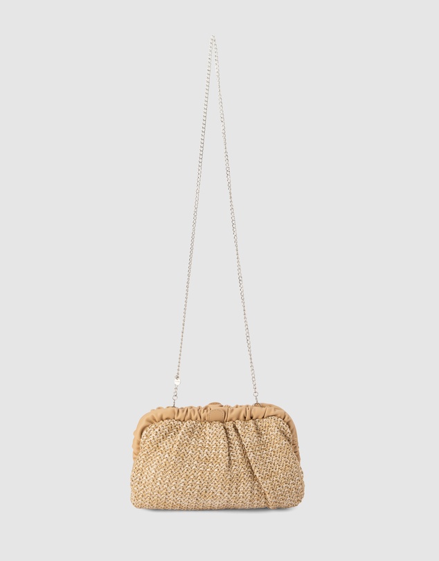 Olga Berg - AMALIA Pleated Woven Clutch