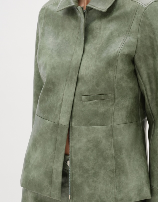 Muma World - Sage Tailored Leather Jacket
