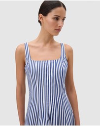 Oroton - Stripe Panelled Day Dress