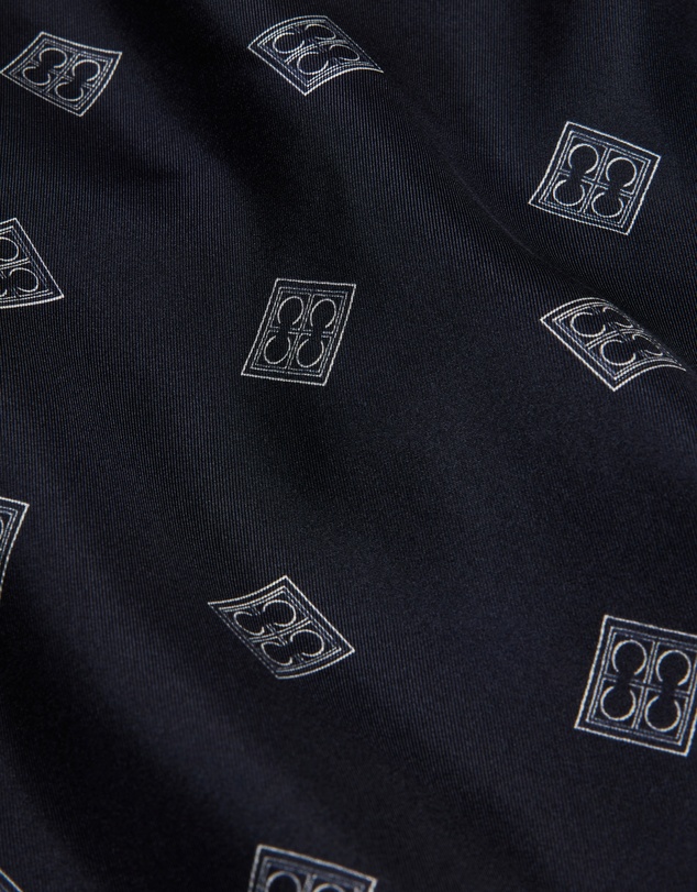 Calibre - Monogram Scarf Silk Shirt Navy