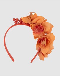 Max Alexander - Orange Orchid Flower Fascinator
