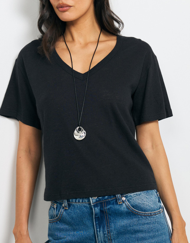 AERE - Linen Blend V-Neck T-Shirt