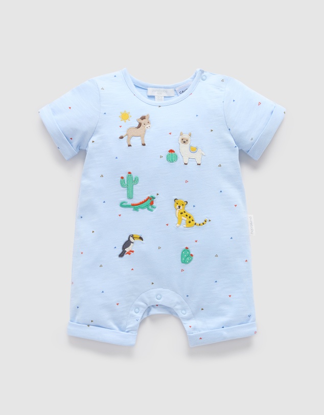 Purebaby - Animal Fiesta Short Growsuit -Kids-Babies