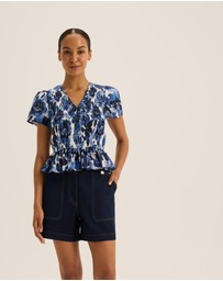 Review - Elizabeth Shirred Peplum Top