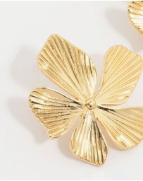 Lovisa - Gold Plated Textured Flower Studs
