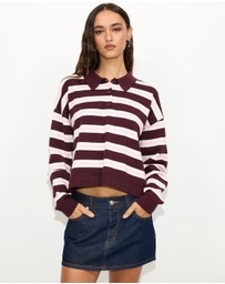 Dazie - Piper Stripe Knit Polo