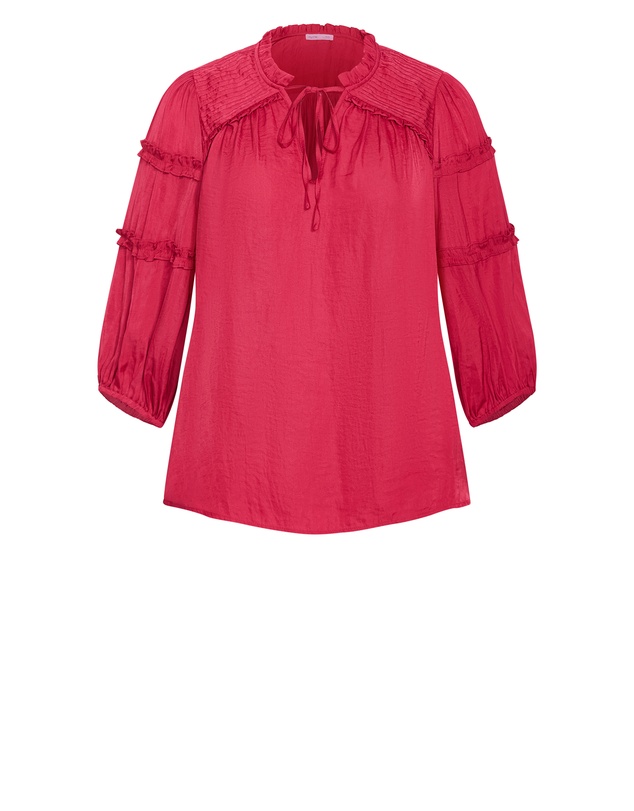 City Chic - Plus size Drama Queen Elbow Sleeve Shirt - raspberry