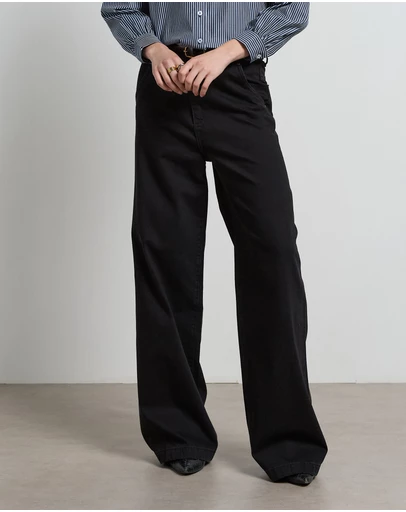 DRICOPER DENIM - Mila Black Mid Rise Palazzo Jeans