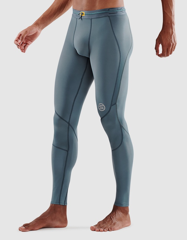 SKINS - SKINS Compression Men's Series-3 Running/Gym Long Tight Blue Grey