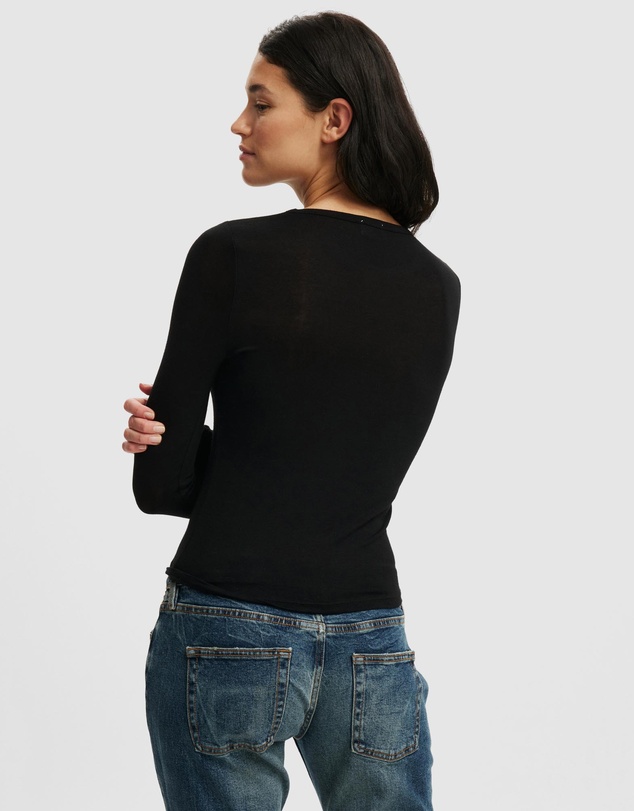 Cotton On - Sheer Layer Crew Long Sleeve Top