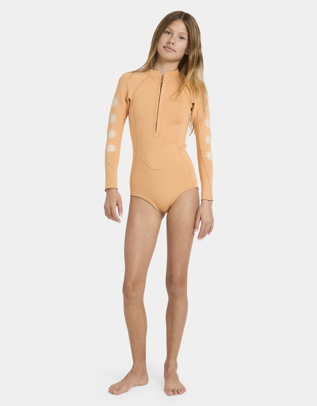 Billabong Kids - Girls 8 to 14 2/2mm Salty Dayz Natural Long Sleeve Springsuit