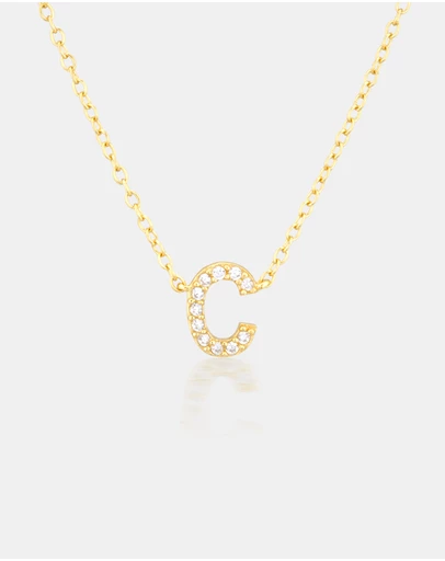 The Silver Collective - A-Z Letter Necklace - C