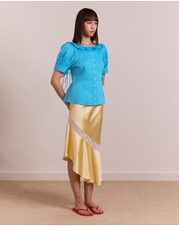 Damson Madder - Delphia Satin Midi Skirt