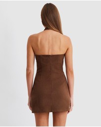 SNDYS - Amelia Suede Halter Mini Dress