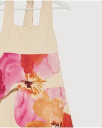 Revibe - Repaired AERE Fiora Linen Midi Dress - AU 8