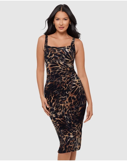 Miraclesuit Shapewear - Bastet Diva Bodycon Sleeveless Midi Shaping Dress