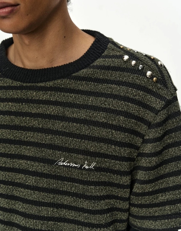 Andersson Bell - Studded Stripe Layered Sweater