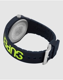 Superdry - Navy Silicone Green Print Watch