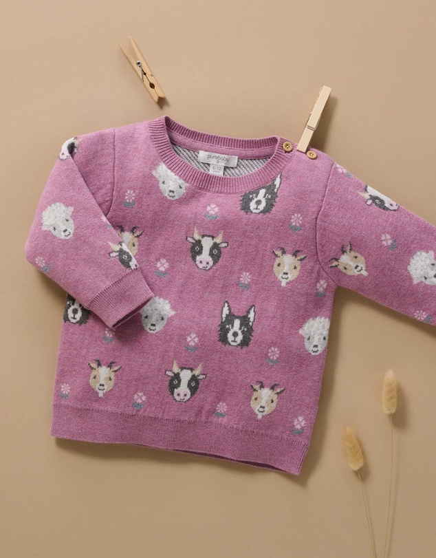 Purebaby - Farm Friends Jumper - Kids-Babies