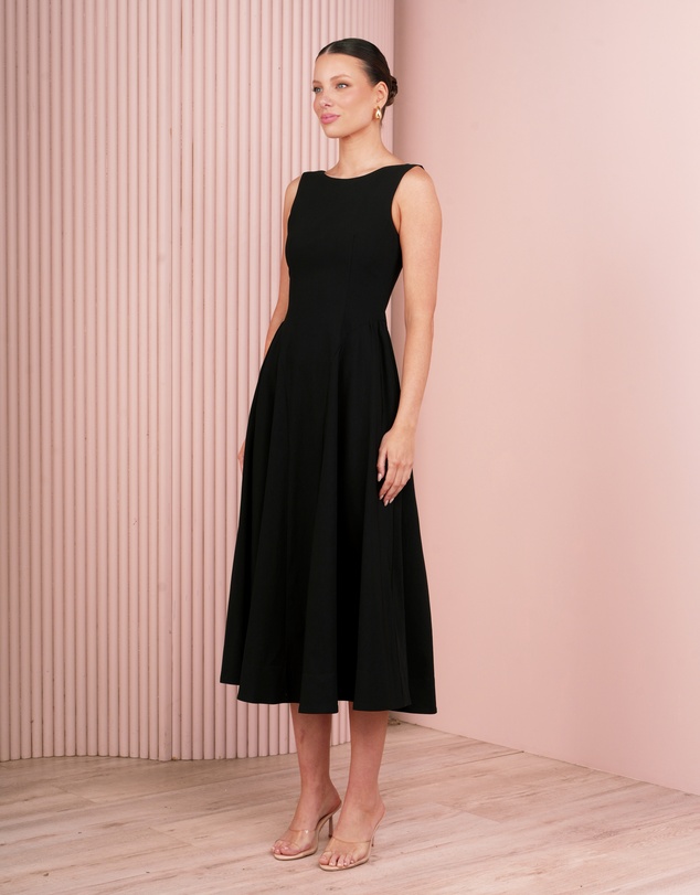 Azzurielle - Parrie Full Skirt Midi Dress