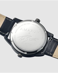 Maxum - Maxum x Taylor Steele - Black Dial, Black Case & Black Leather Bracelet