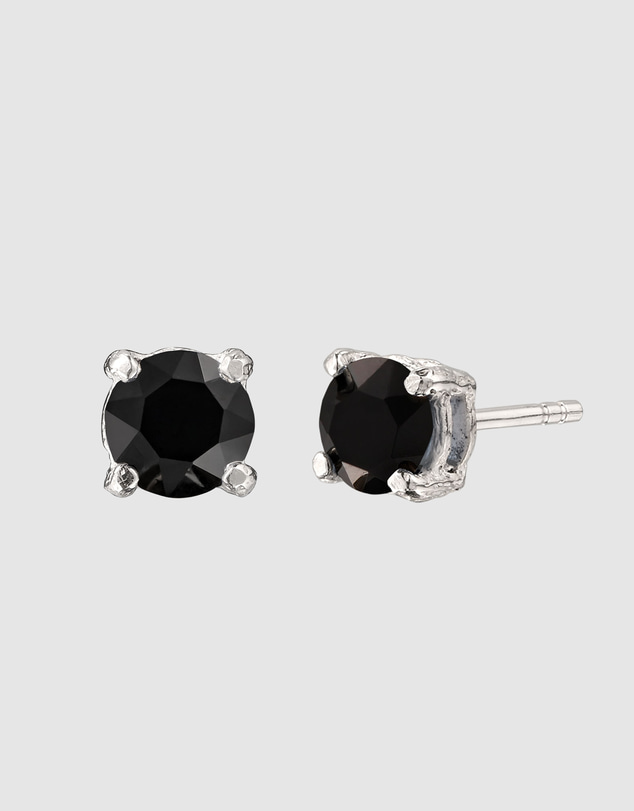 Kuzzoi - ICONIC EXCLUSIVE - Black Crystal Stud Earrings in 925 Silver