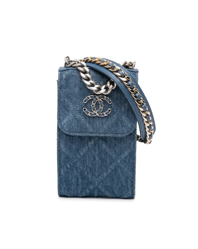 Pre-Loved by Azura Reborn - Pre-Loved Denim 19 Phone Holder with Chain