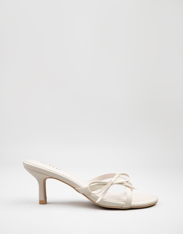 RAID - Ginni heeled mules with bow in Cream
